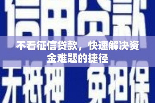 田尾不看征信贷款，快速解决资金难题的捷径