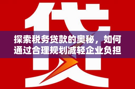 依兰探索税务贷款的奥秘，如何通过合理规划减轻企业负担