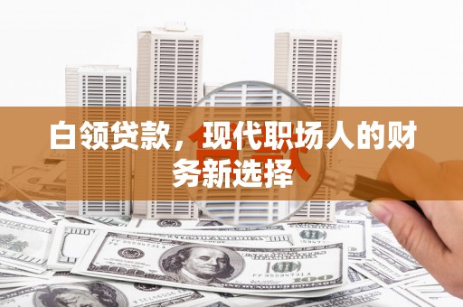 温州白领贷款，现代职场人的财务新选择