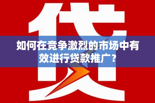 武川如何在竞争激烈的市场中有效进行贷款推广？