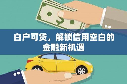 江源白户可贷，解锁信用空白的金融新机遇