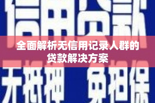 巴青全面解析无信用记录人群的贷款解决方案